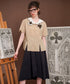 Card Motif Collar Blouse